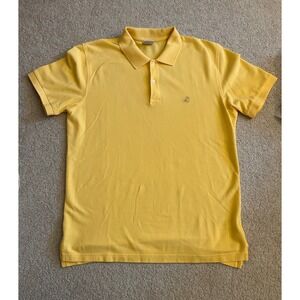 Brooks Brothers 346 Performance Polo Shirt Mens XL Slim Fit Yellow Cotton Pique